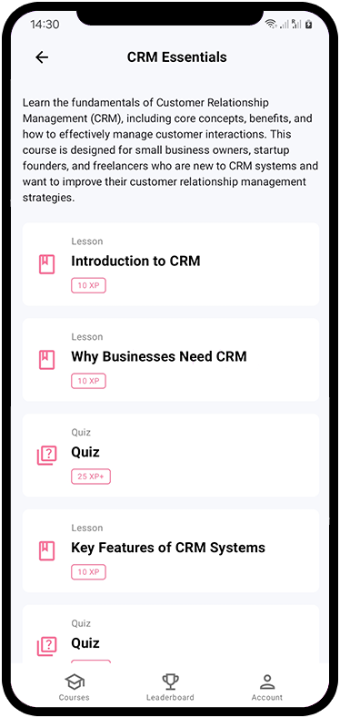 CRM Skills Screenshot